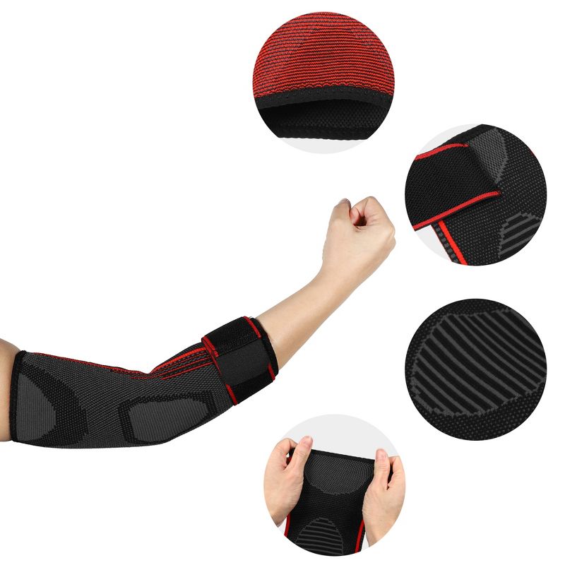 Unique Bargains Elbow Pads Elbow Brace Protector Tightening Breathable for Sports 1 Pair, 3 of 7