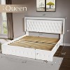 Bed Frame with Led Lights Headboard, Acrylic Mirror Accents - 3 of 4