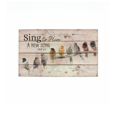 P. Graham Dunn Pallet Decor, Home Wall Art, Laundry Room Decor, Kitchen,  Bar Décor - Sing To Him A New Song, 24 X 14