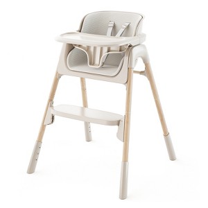 AmourLil 4-in-1 Convertible High Chair for Babies & Toddlers, Adjustable Height with Dishwasher-Safe Tray, Easy-Clean Design, Beige - 1 of 4