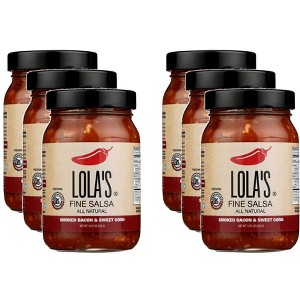 Lola's Fine Hot Sauce Salsa Smoked Bacon and Sweet Corn - Pack of 6 - 16 fl oz - 1 of 2