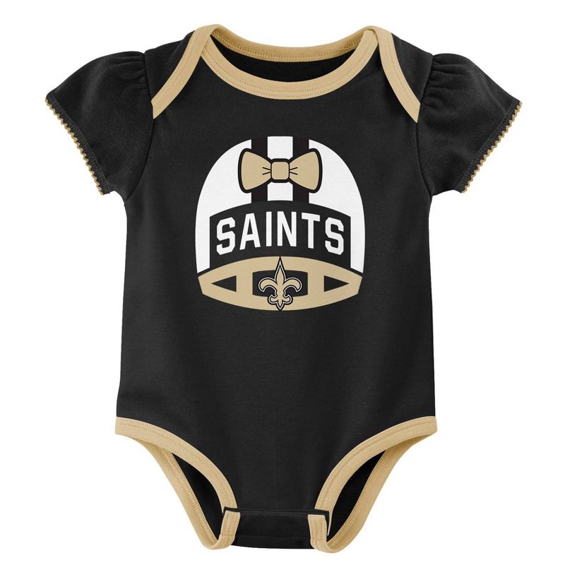 NFL New Orleans Saints Baby Girls&#39; Onesies 3pk Set, 4 of 5