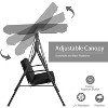 Cesicia 3-Seat Black Patio Swing Chair, Outdoor Porch Swing with Durable Steel Frame for Garden, Porch, Backyard - 3 of 4