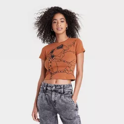 Women's Chester Short Sleeve Graphic Baby T-Shirt - Brown XXL