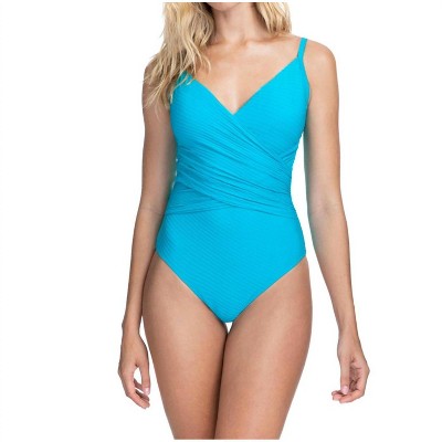 Women's Textured V-Neck Surplice One Piece Swimsuit - Profile By Gottex