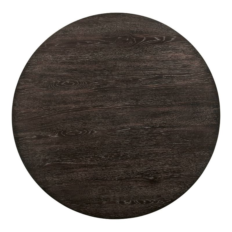 HOMES: Inside + Out 47&#34; Moonglint Round Farmhouse Dining Table Antique White/Dark Walnut, 6 of 7