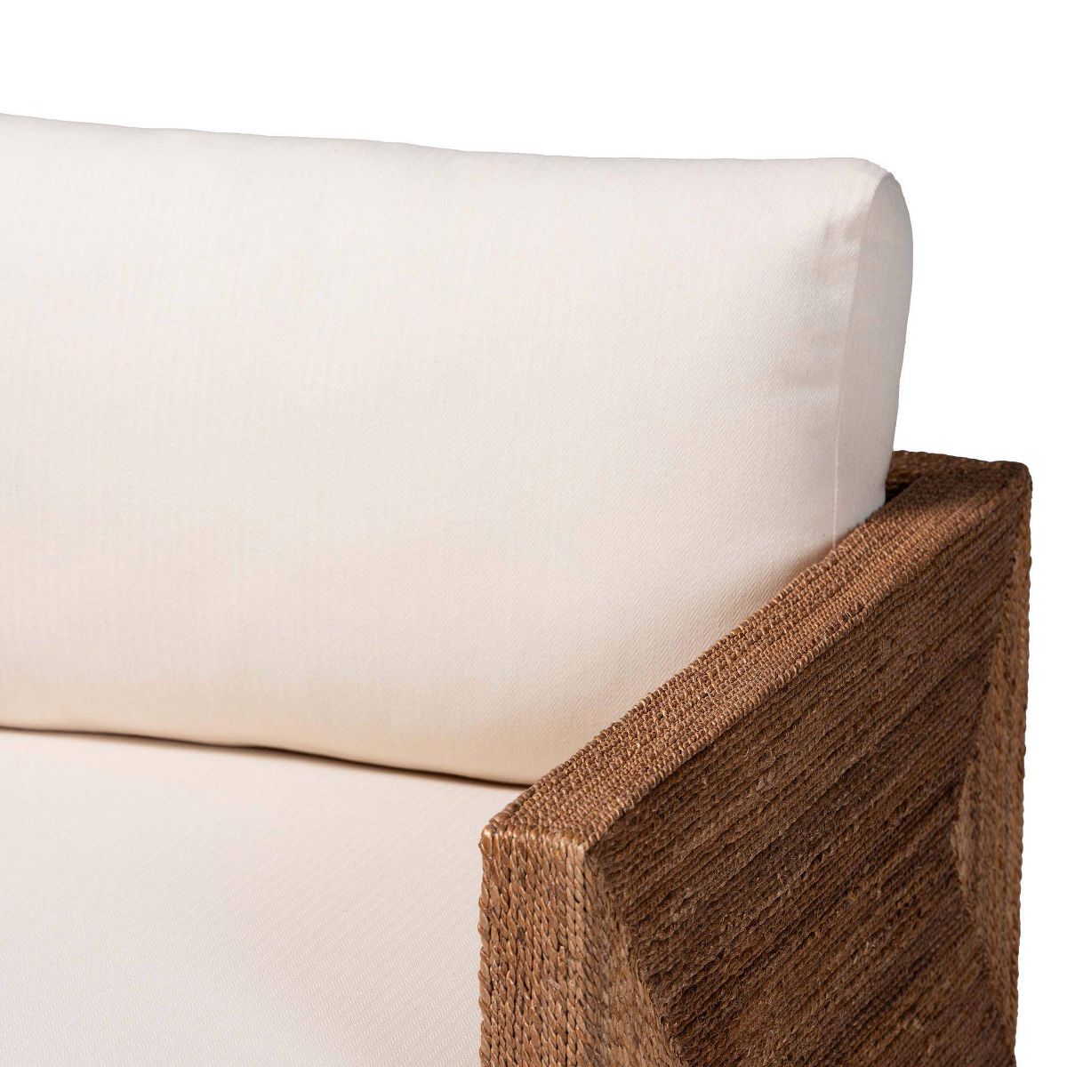 bali & pari Helina Seagrass and Acacia Wood Arm Chair Bleached Light Brown - thumbnail 5