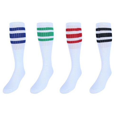 Ctm Men's Big And Tall Striped Tube Socks (4 Pairs) : Target