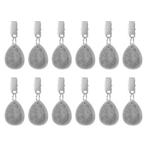 Unique Bargains Water Drop Shape Marble Tablecloth Weights with Metal Clip 12 Pcs - 1 of 4