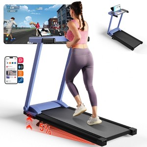Superun 16.53 * 39.37 inches Smart Treadmill with 6% Incline Fold Walk Pad - 1 of 4