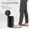 Aoibox Small Black Trash Can with Lid and Foot Pedal, Mini Round Wastebasket for Bathroom, Bedroom, Office, 1.2 Gallons Capacity, Matte Black - 4 of 4