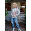 Slickblue Women's Grey Zip Hoodie with Pink Flower Print and Double Hood, Sage & Red Contrast, Size S-L - 3 of 4