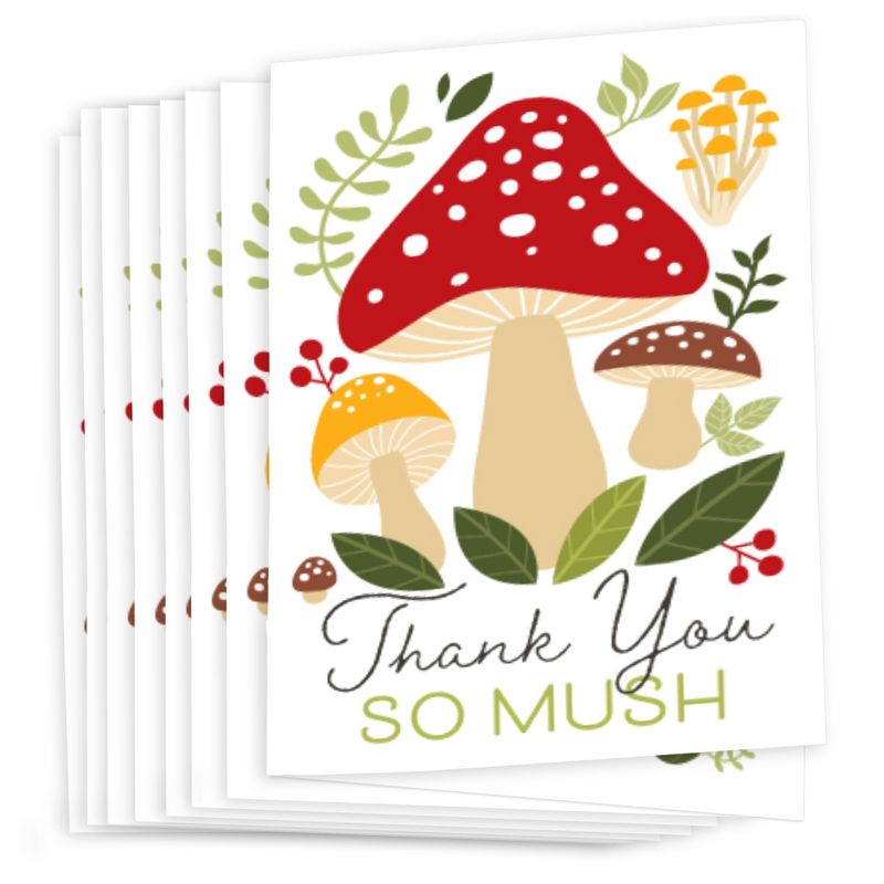 Big Dot of Happiness Wild Mushrooms - Red Toadstool Party Thank You Cards (8 count), 2 of 7