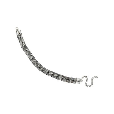SOHI Women's Crystal Silver Party Choker Necklace
