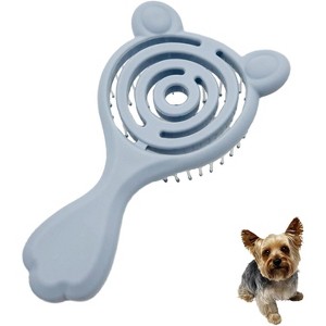 BABYYER Cat-Ear Design Puppy Brush, Gentle Soft-Bristle Small Dogs Plastic Detangling Grooming Tool, Fit for for Furry Pet - 1 of 4