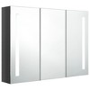 vidaXL LED Bathroom Mirror Cabinet 35 in.x5.5 in.x24.4 in. Shining Gray - 3 of 4
