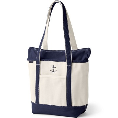 Medium Print 5 Pocket Open Top Canvas Tote Bag