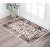Ivory Navy and Orange Floral Power Loom Area Rug - 2 of 4
