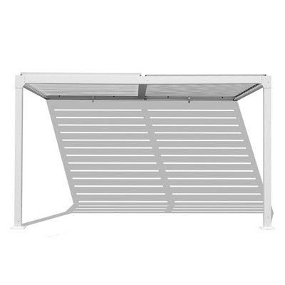 Aoodor Outdoor Louvered Pergola Adjustable Louvered Sloping Roof Wall-Mounted Pergola