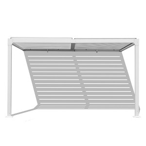 Aoodor Outdoor Louvered Pergola Adjustable Louvered Sloping Roof Wall-Mounted Pergola - 1 of 4