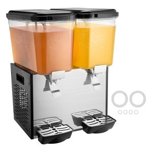 VEVOR Commercial Beverage Dispenser, 2 Tanks 18 L / 19 QT Per Tank Juice Dispenser, 370W Stainless Steel Ice Tea Drink Machine - 1 of 4
