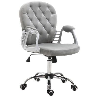 NicBex Adjustable Height Velvet Swivel Home Office Chair with Padded Armrests for Work Study Vanity
