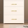 3 in 1 Vanity Desk with open Top Mirror,Small 50.39"Make Up Vanity Set with Visible Glass Desktop,Compact Makeup Vanity ,White - 4 of 4