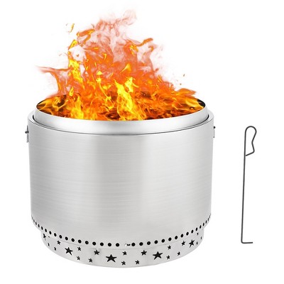 27" Portable Stainless Steel Smokeless Fire Pit with Air Switch