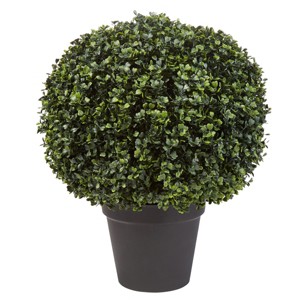 Nature Spring Realistic Plastic Faux Boxwood Topiary Arrangement for Indoor or Outdoor Use - Green - 1 of 4