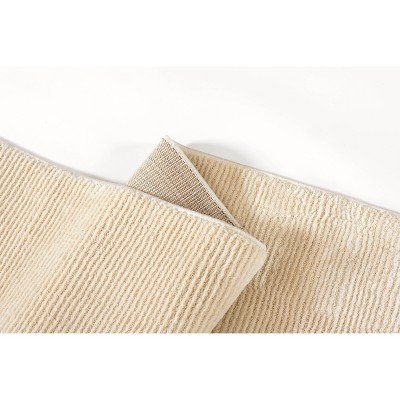 Ivory Rectangular Stain-Resistant Synthetic Area Rug 7'10" x 10'