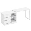 Resenkos Computer Desk, Office Desk, Study Desk,L-Shaped Computer Desk, Reversible Corner Desk With Drawer Cabinet,White - 3 of 3