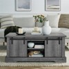 RISOKEYS 41.3" Coffee Table - Farmhouse Table with Storage and Sliding Wood Door, Cocktail Table with Adjustable Shelves for Living Room - 2 of 4