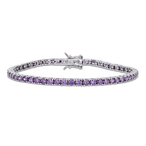 EVERLY JEWELRY | Sterling Silver 10 CT TGW Purple Cubic Zirconia Bracelet, 7 inch - 1 of 4