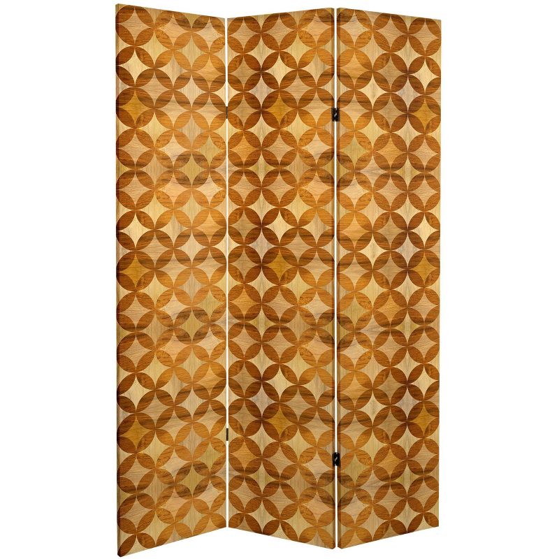 6&#34; Double Sided Japanese Wood Pattern Canvas Room Divider Brown - Oriental Furniture, 3 of 10