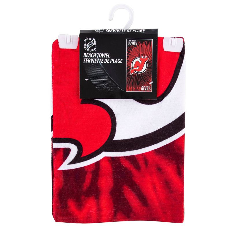 NHL New Jersey Devils Pyschedelic Beach Towel, 4 of 7