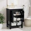 24"/36"W Compact Vintage Style Bathroom Vanity Cabinet and Ceramic Sink Combo with Open Shelf 4B - ModernLuxe - 2 of 4