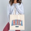 City Creek Prints America 1776 Varsity Canvas Tote Bag - 15x16 - Natural - 2 of 2