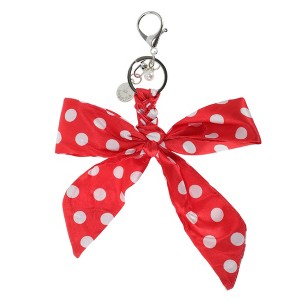 Unique Bargains Bow Scarf Polka Dot Print Handbag Charm 1 Pc - 1 of 4