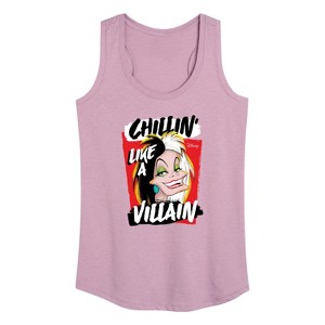 Women's - Disney Villains - Cruella Chillin Like A Villain Graphic Racerback Tank - 1 of 4