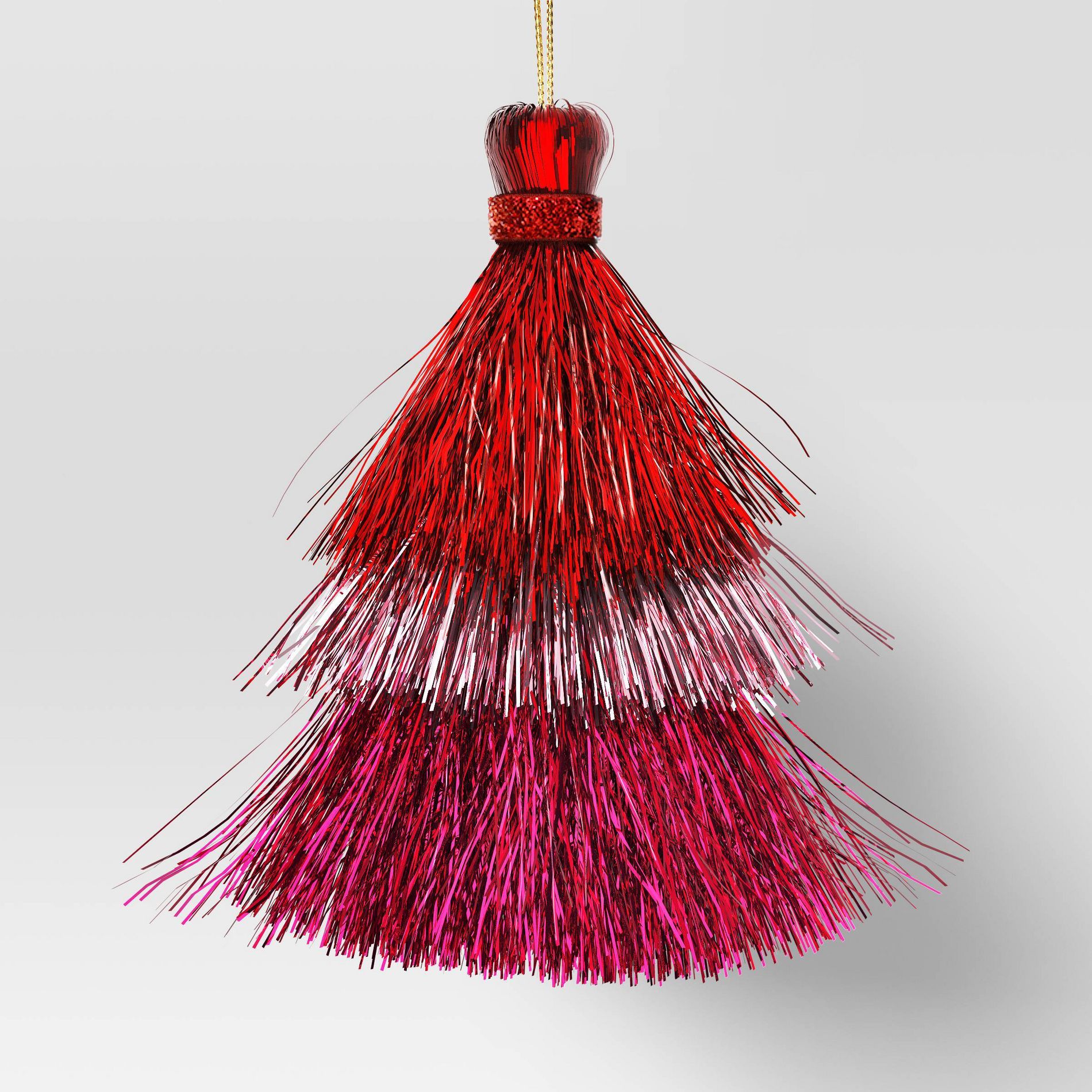 3' 5" Christmas Mini Tassel Ornament Set Red/Pink/Hot Pink - Wondershop™