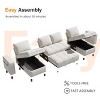 Vipbear Modular Sectional Sleeper Sofa with Pull Out Bed, U Shaped Sectional Sofa with USB Ports/Adjustable Backrest/2 Storage Seats - 3 of 4