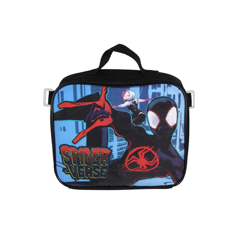 Spider-Man Miles Morales Backpack Lunch Box Key Chain Case 5 pc Set Blue, 5 of 7