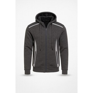 Blu Rock Men's Slim Fit Faux Shearling  Fleece Lined Reflective Tech Full Zip Hoodie - 1 of 3