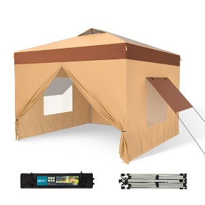 Captiva Designs 10’x10’ Pop-Up Canopy Tent with Sidewalls – Easy Setup, Waterproof, and Ventilated for Outdoor Events and Parties - 1 of 4