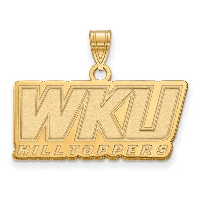 Black Bow Jewelry 14k Yellow Gold Western Kentucky Hilltoppers NCAA Large Pendant