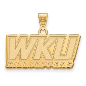 Black Bow Jewelry 14k Yellow Gold Western Kentucky Hilltoppers NCAA Large Pendant - 1 of 3