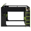 Full Size Loft Bed Gaming Bed with Height-adjustable Desk, Drawers, Storage Compartments, Hanging Rod & RGB Lights - ModernLuxe - 4 of 4