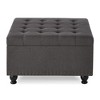CAVINAS Large Square Storage Ottoman Bench with Wooden Legs, Upholstered Multi-Functional Coffee Table, Footrest & Extra Seating with Nailhead Trim - 2 of 4