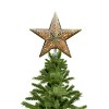 Northlight 8.25" Gold Glitter Star Christmas Tree Topper - Clear Lights - 4 of 4