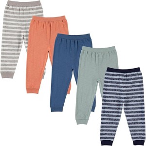 Cudlie 5-Pack Baby/Toddler Boys Jogger Pants - Lightweight Tapered Sweatpants - Lounge Jogger for Boys - 1 of 1